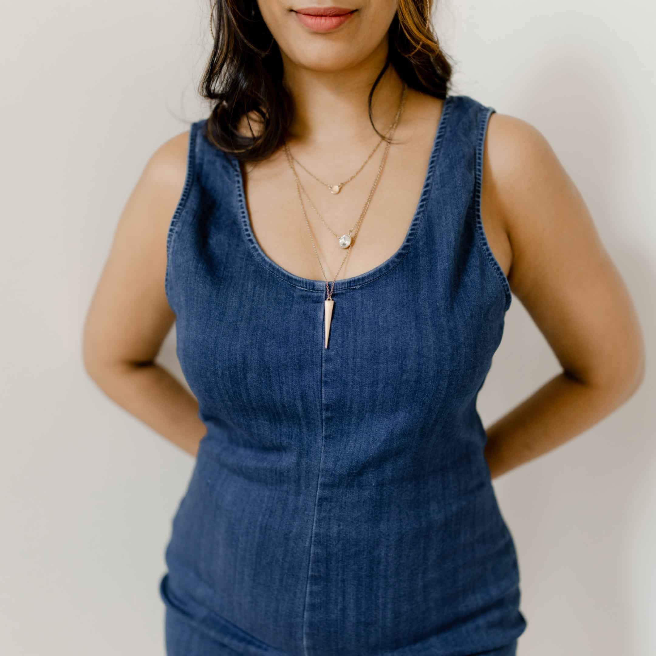 Dark blue denim dress