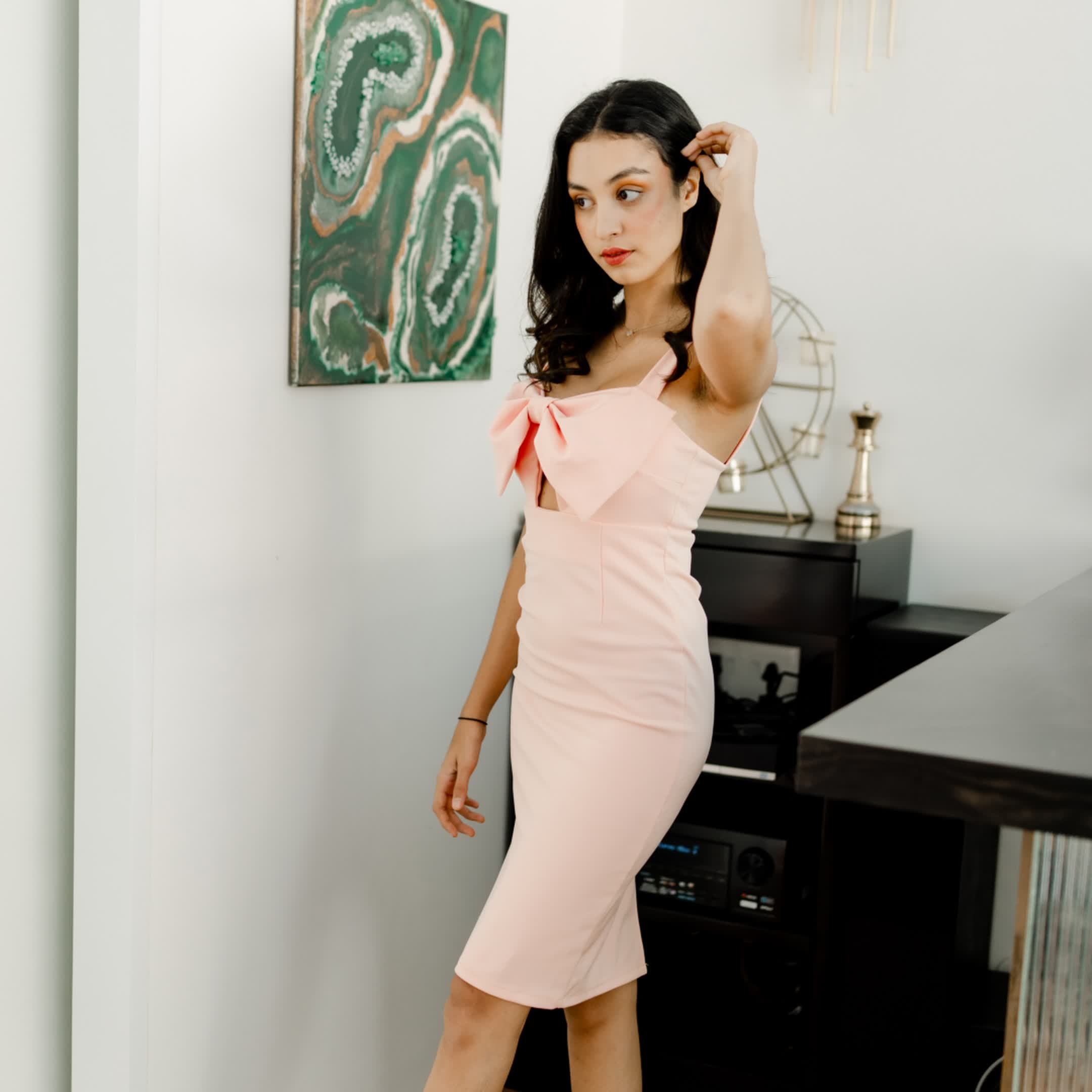 Formal peach party dress