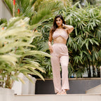 Cream Bikini top with lycra pants