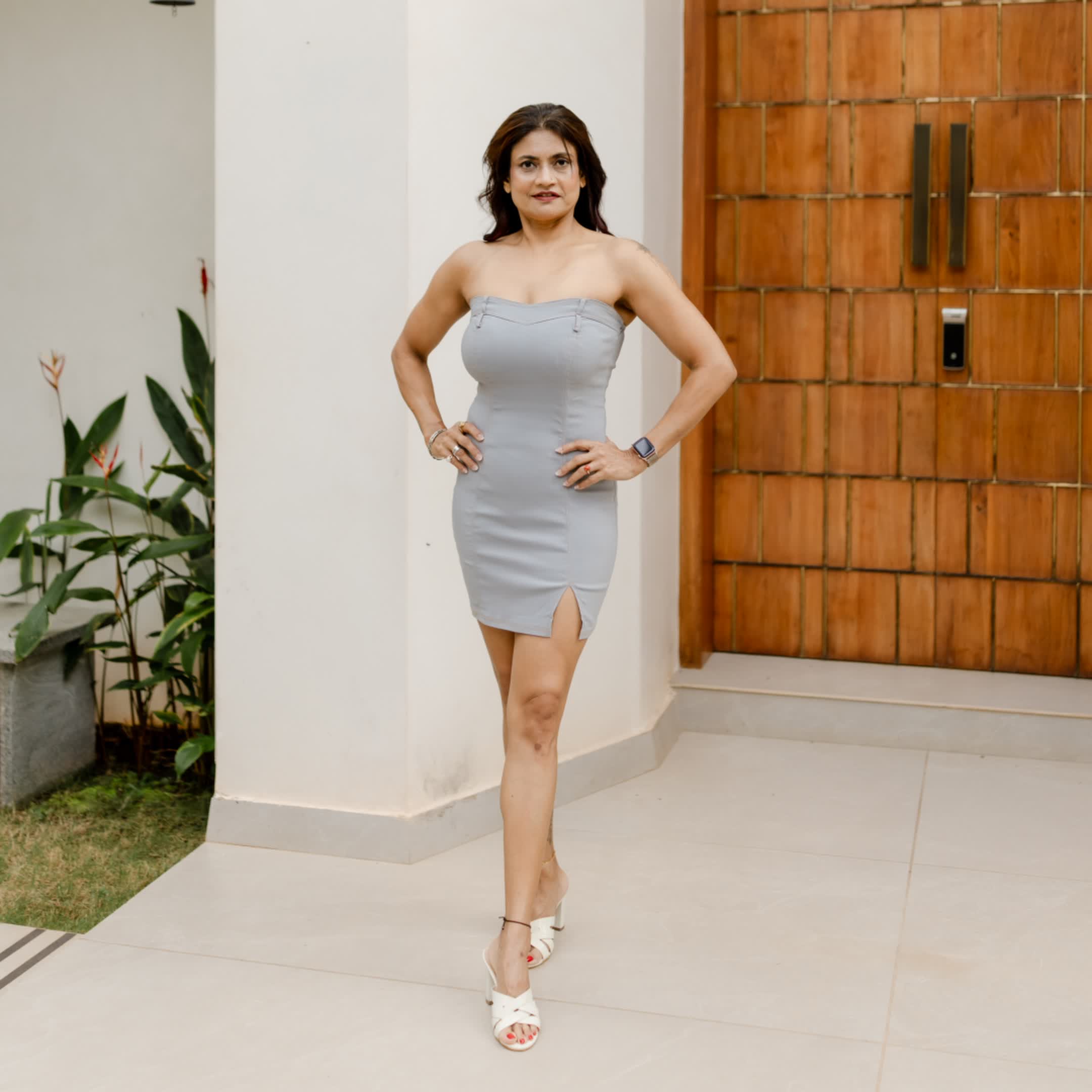 Denim tube dress