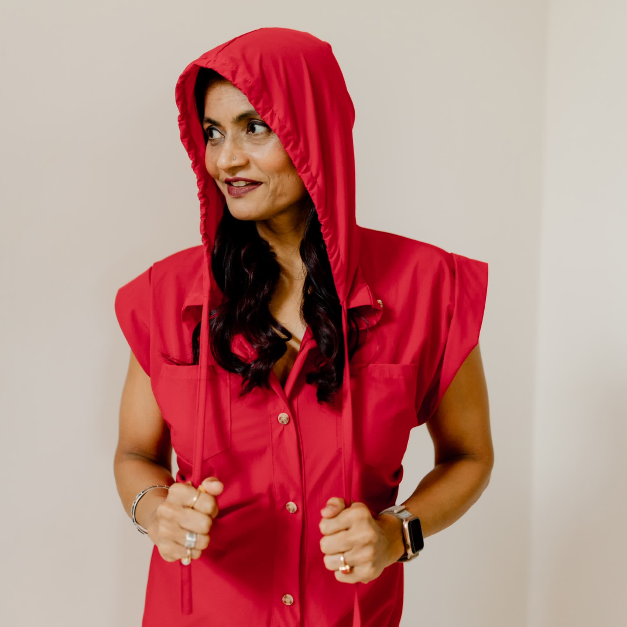 Red Sporty Cotton dress