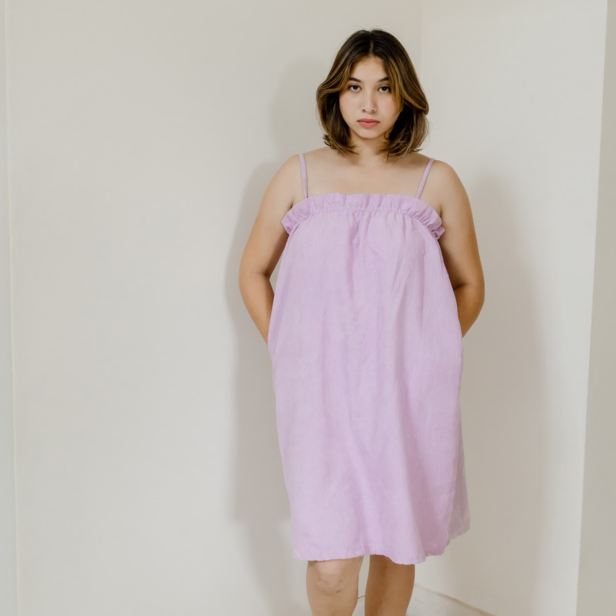 Pink corduroy dress