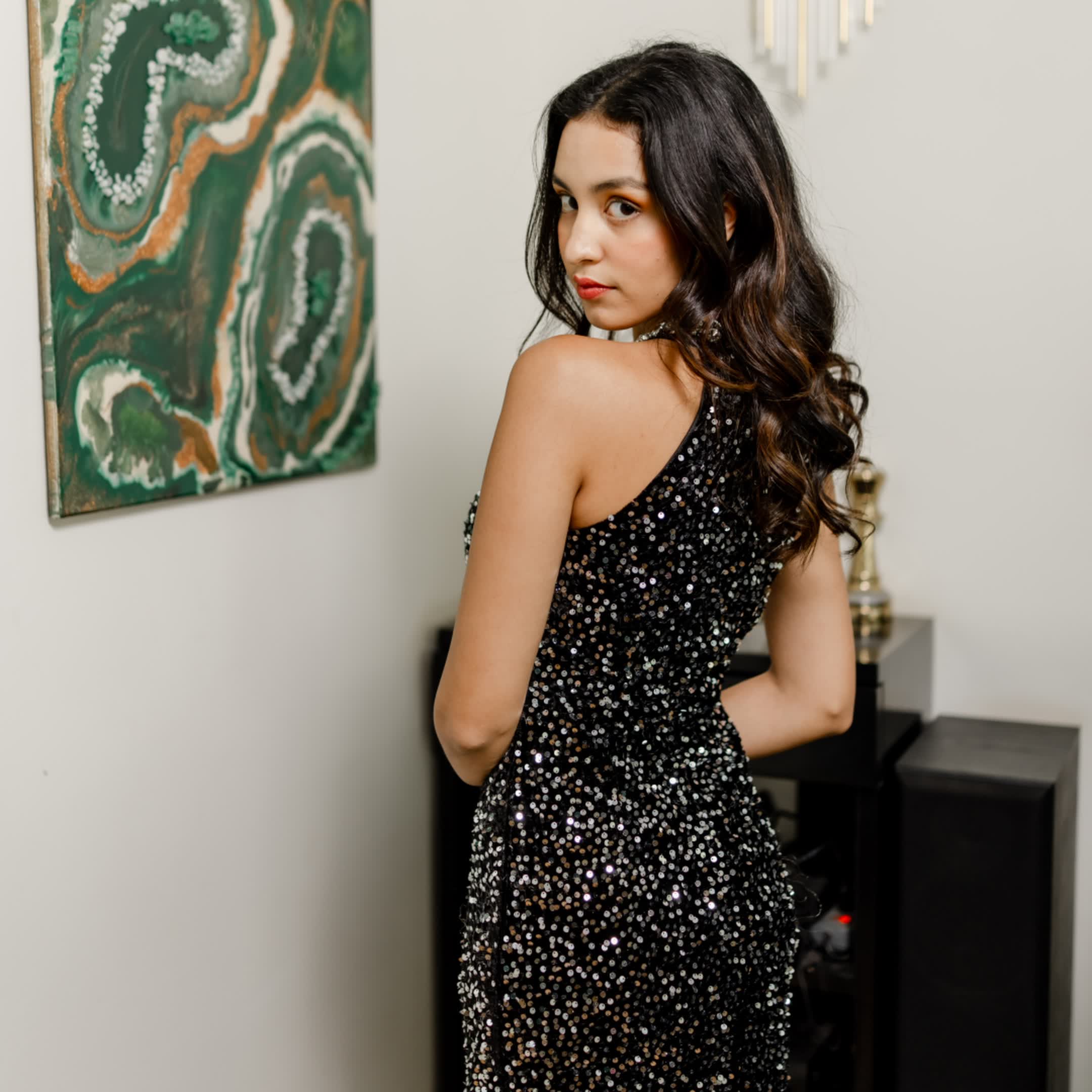 Sequence black dress