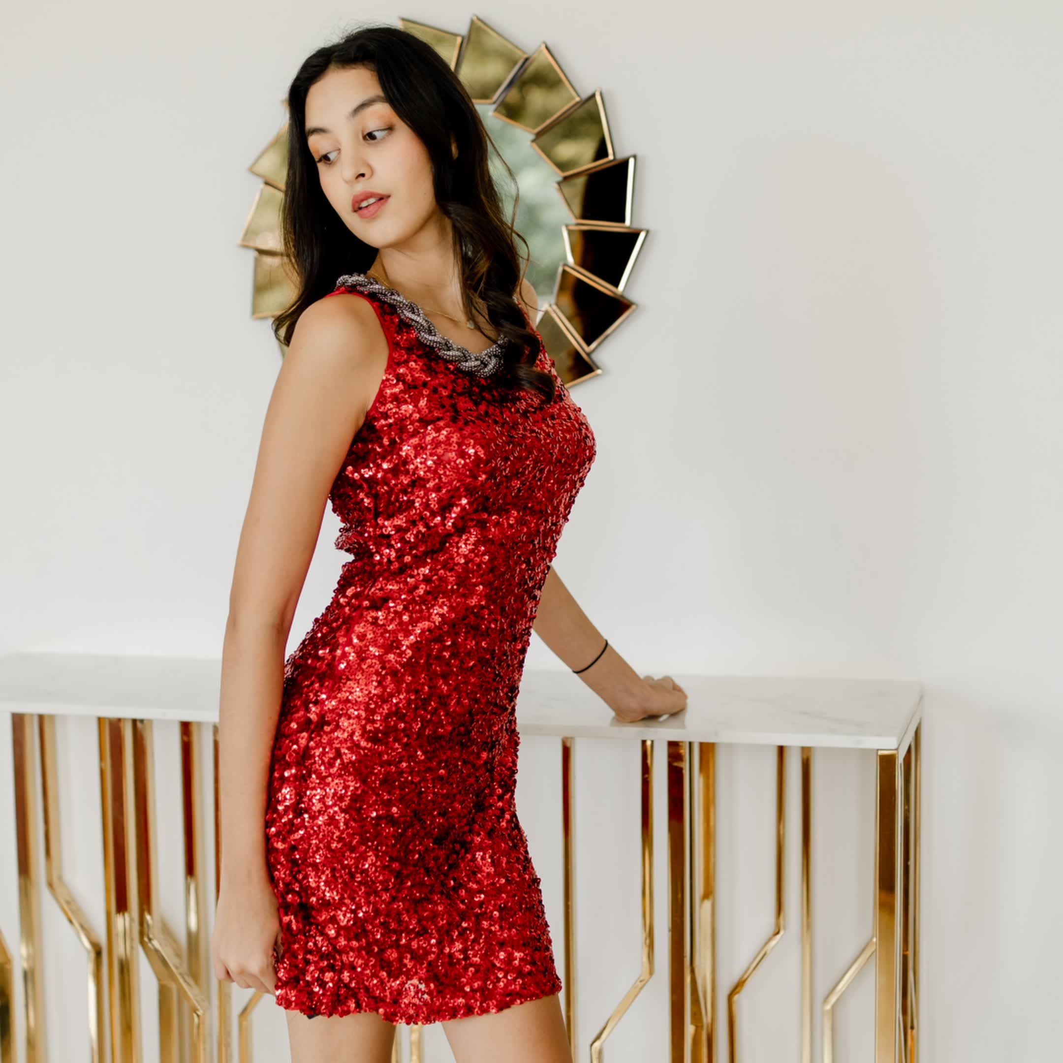 Sequence dress red