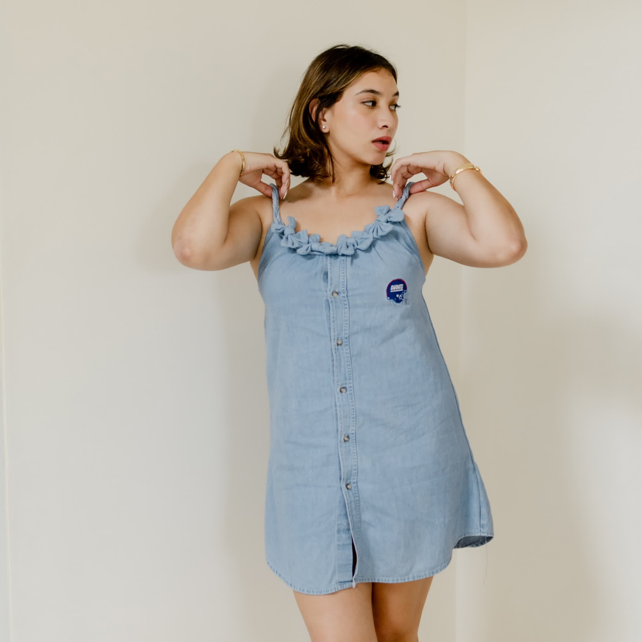 Light blue denim dress