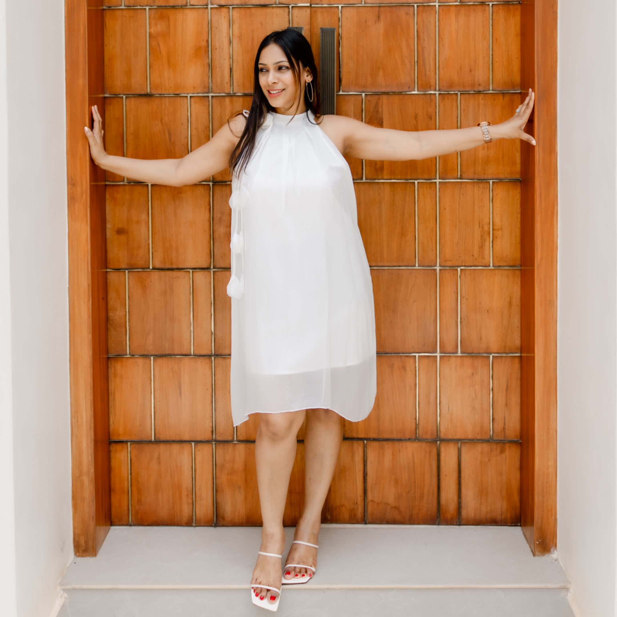 White Chiffon Formal dress