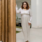 Silver long crush gown