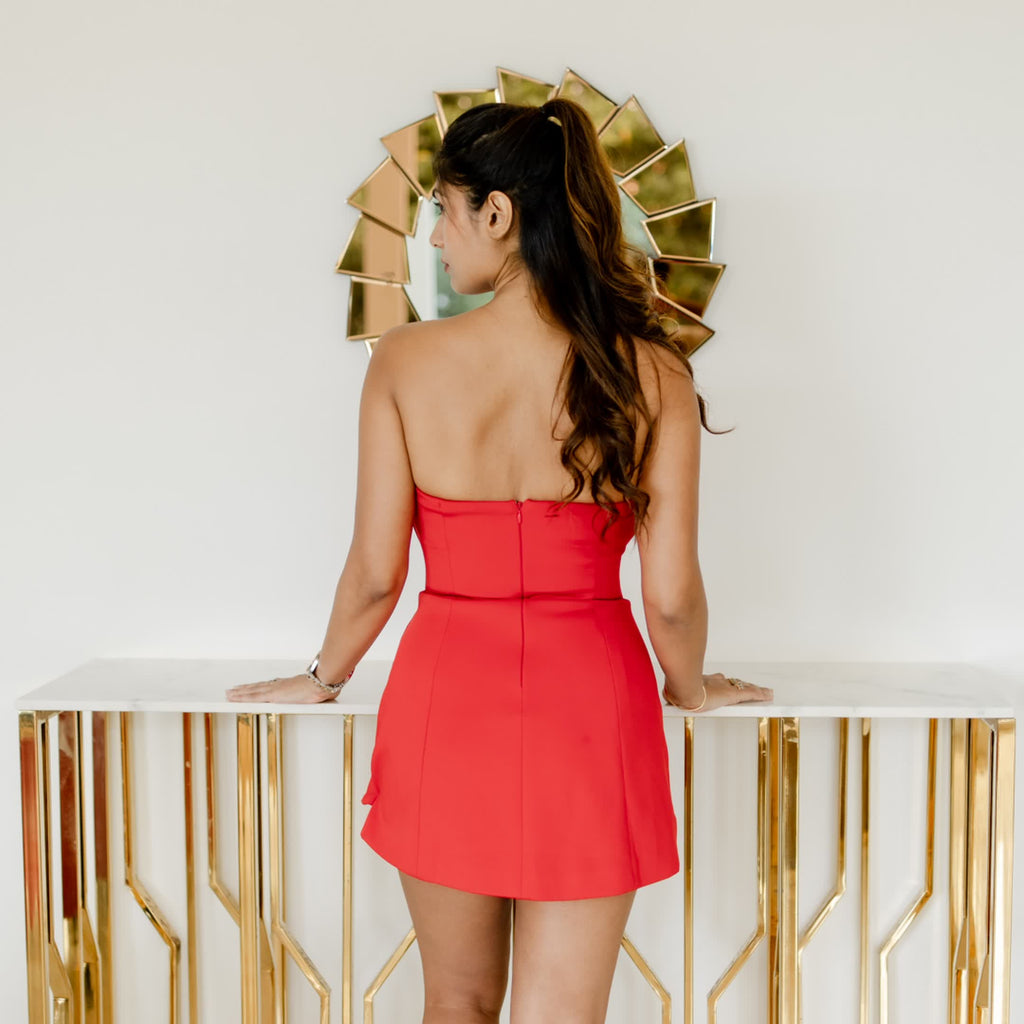 Red formal party dress