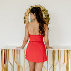 Red formal party dress