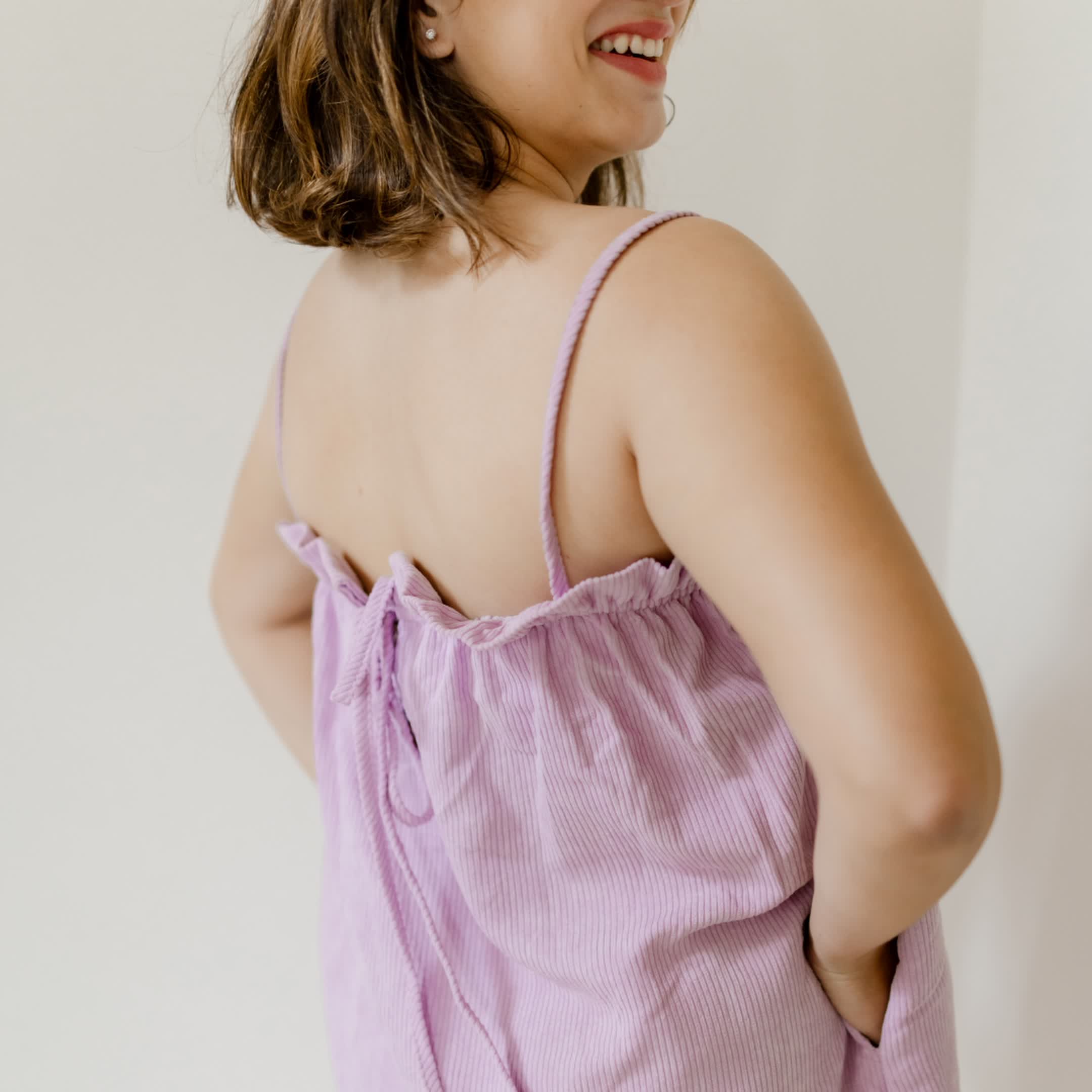 Pink corduroy dress