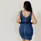 Dark blue denim dress