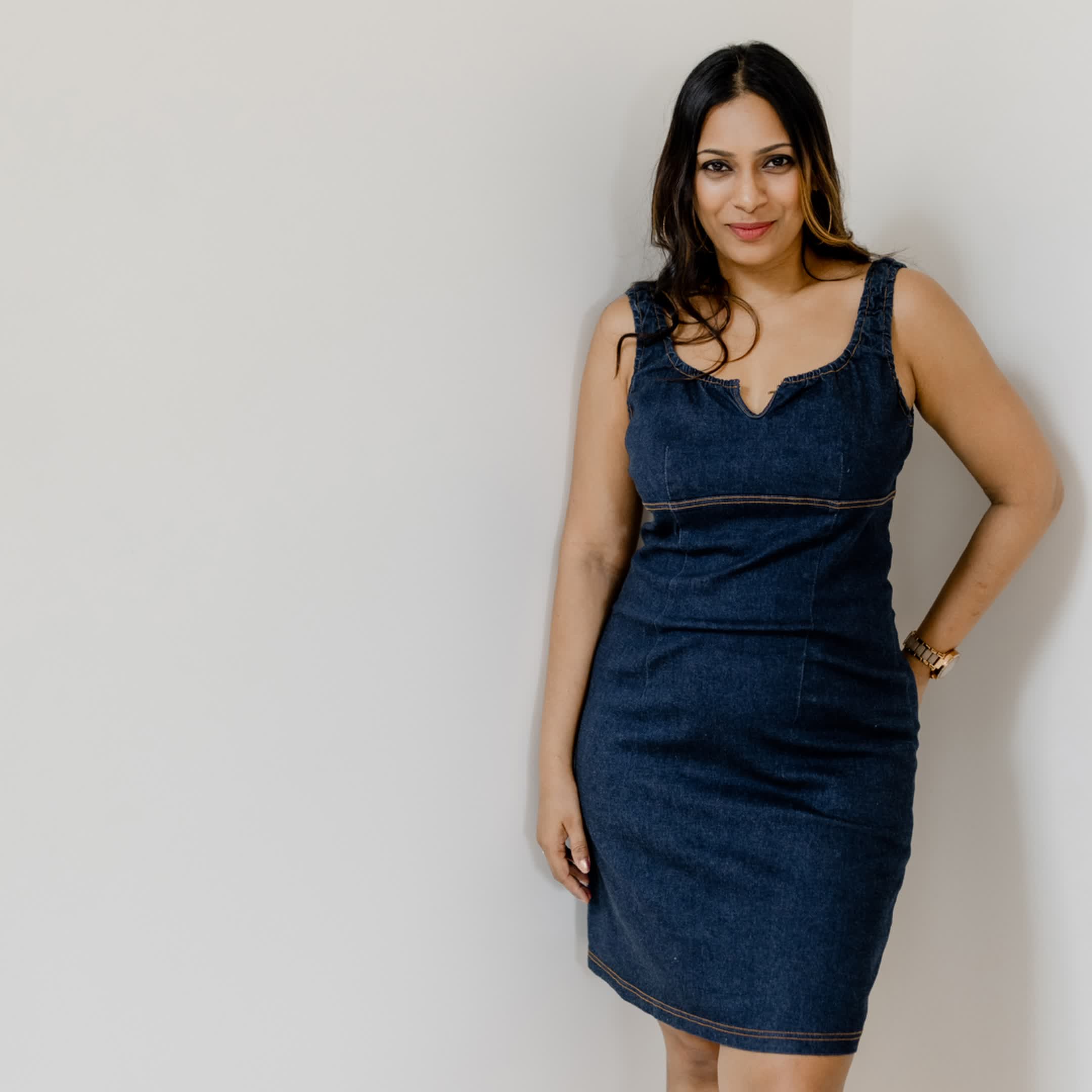 Dark blue denim dress