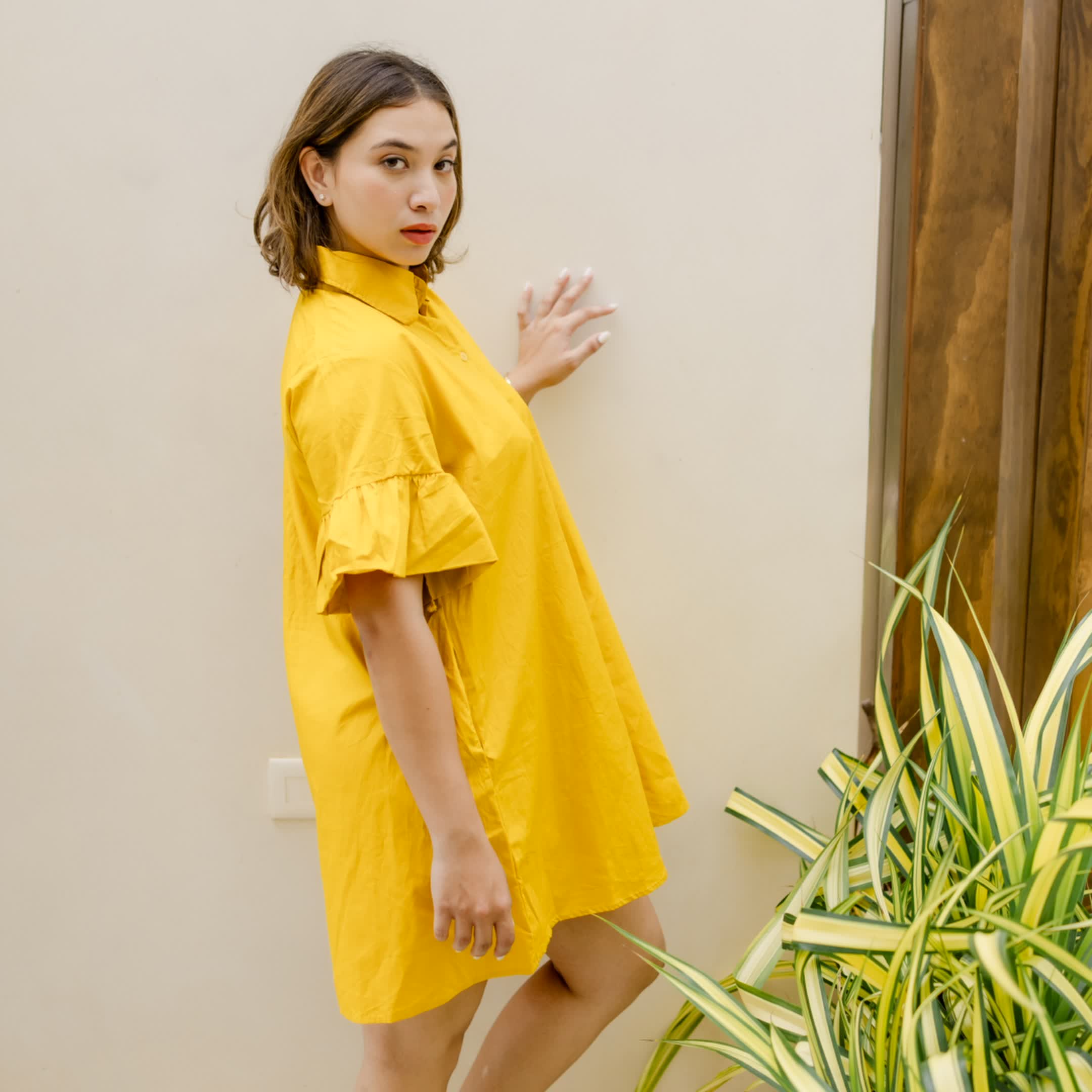 Amber Glow Cotton dress