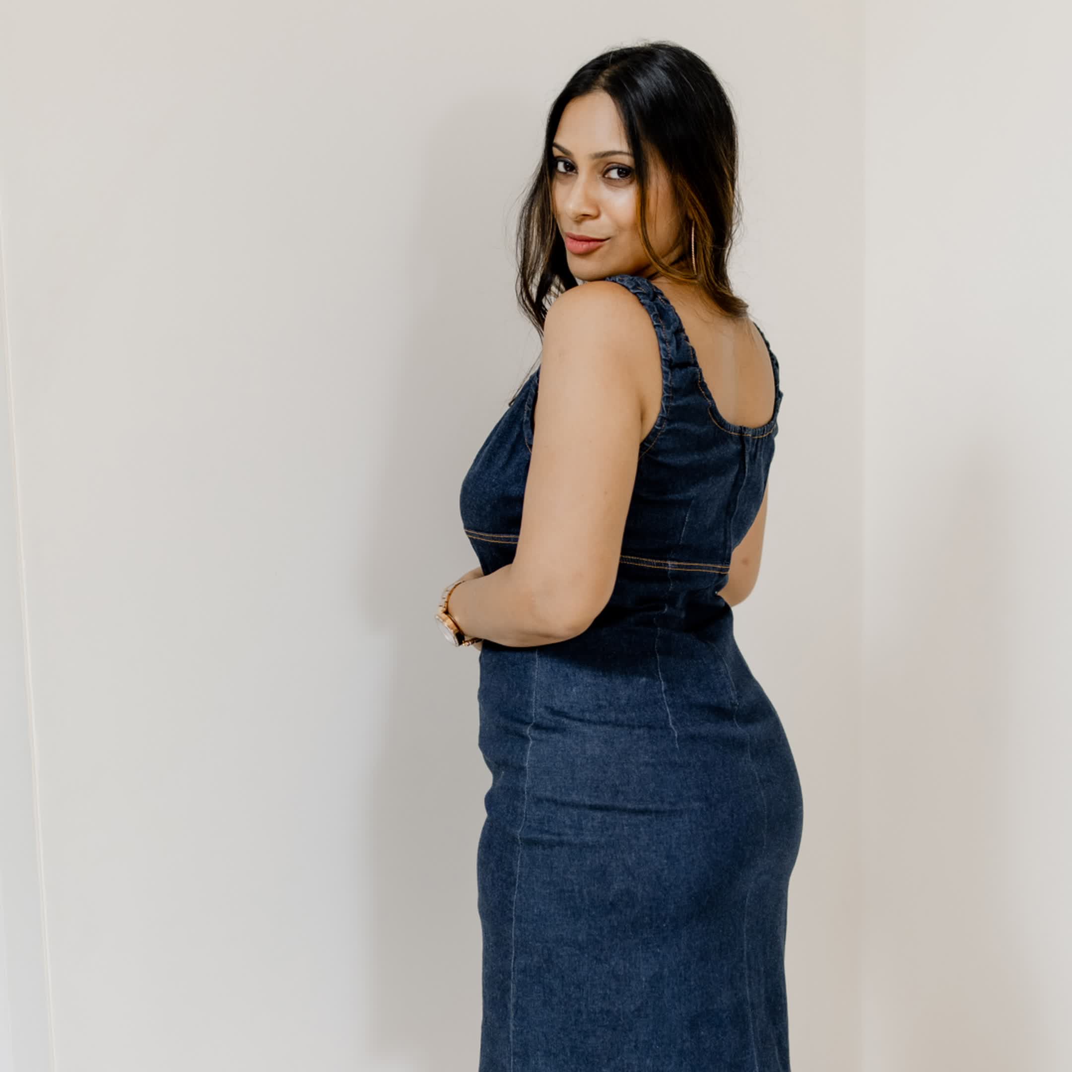 Dark blue denim dress