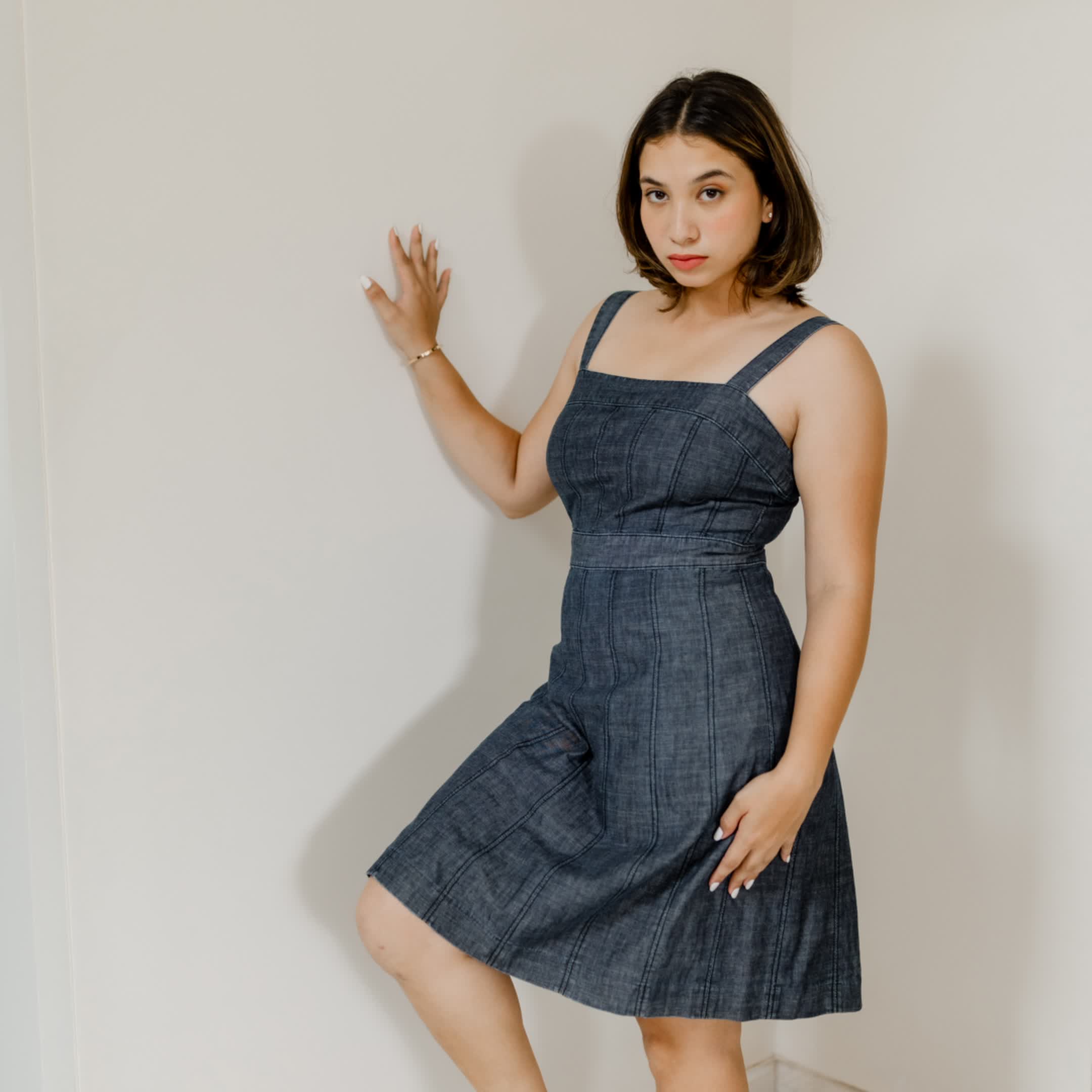 Spaghetti denim dress