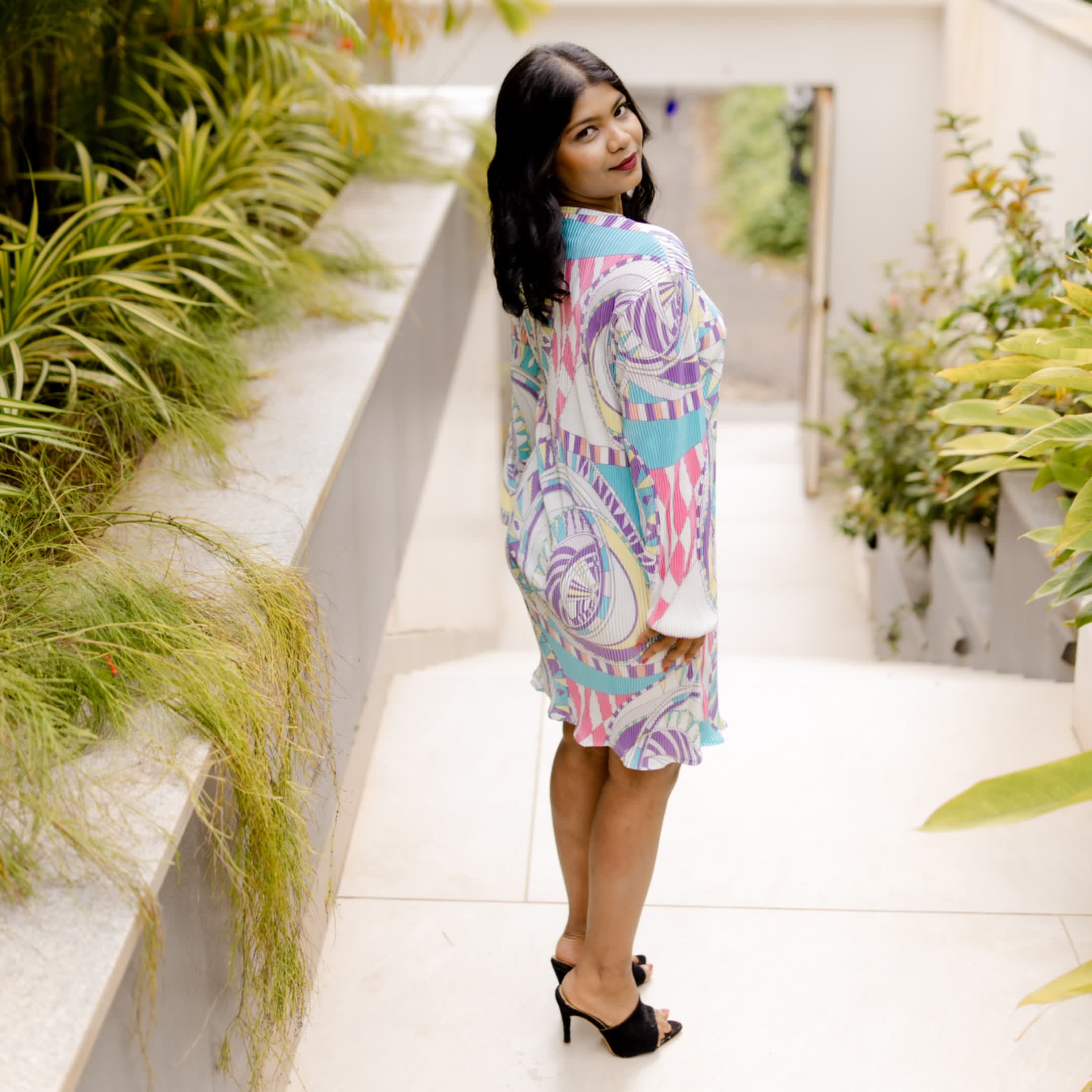 Printed crush dress