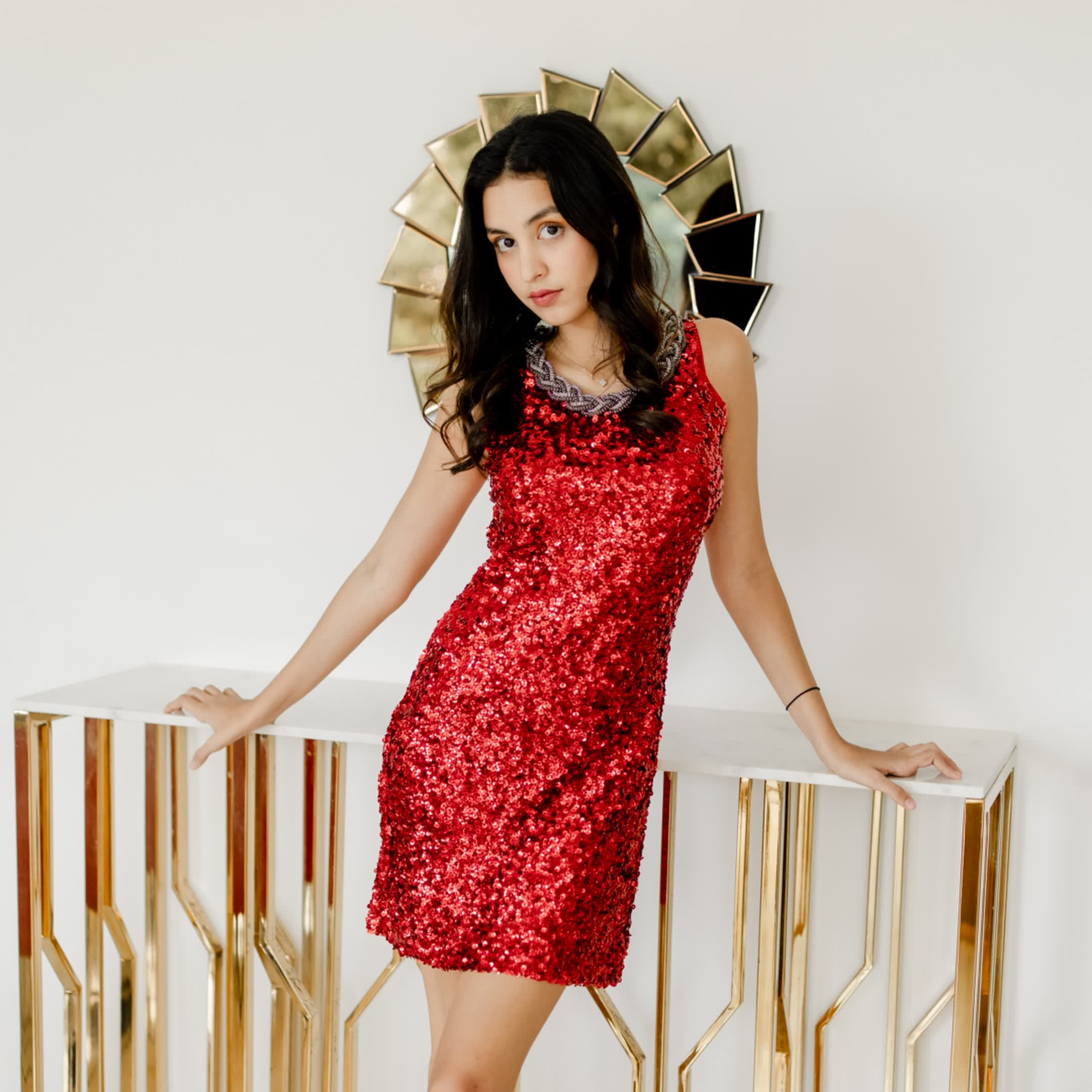 Sequence dress red