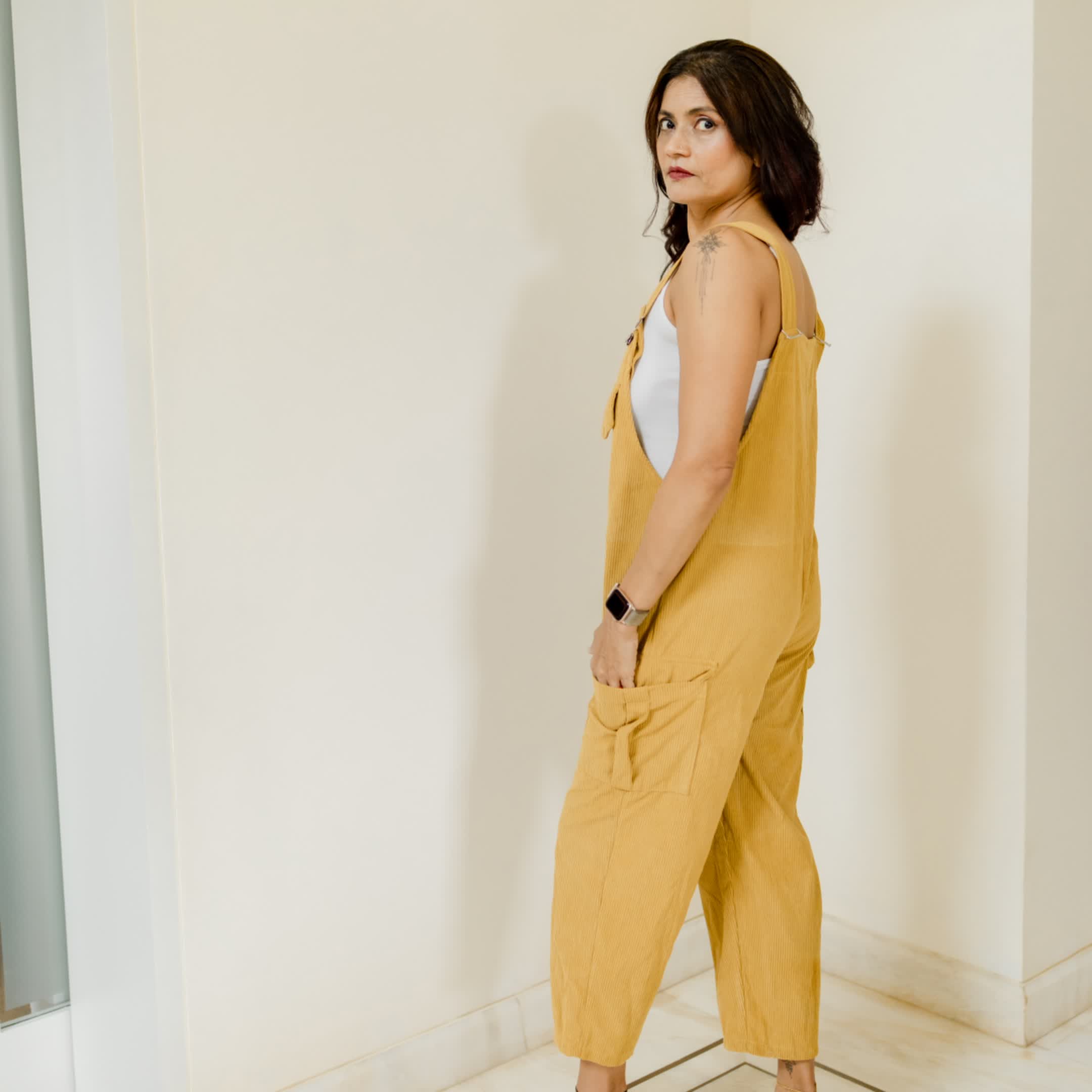 Mustard corduroy jumpsuit