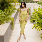 Lime green corduroy jumpsuit