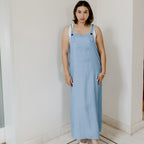 Long denim dungaree dress