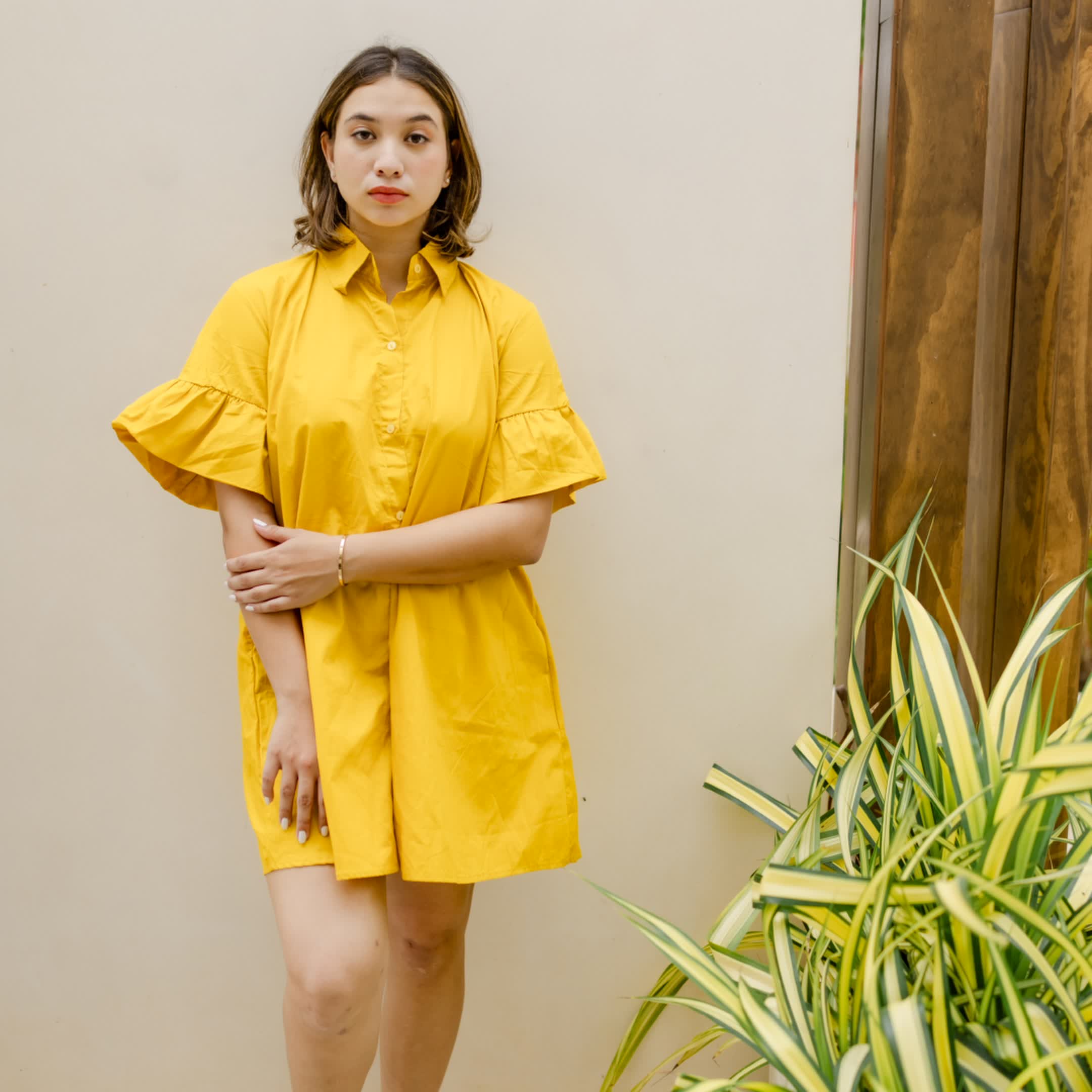 Amber Glow Cotton dress
