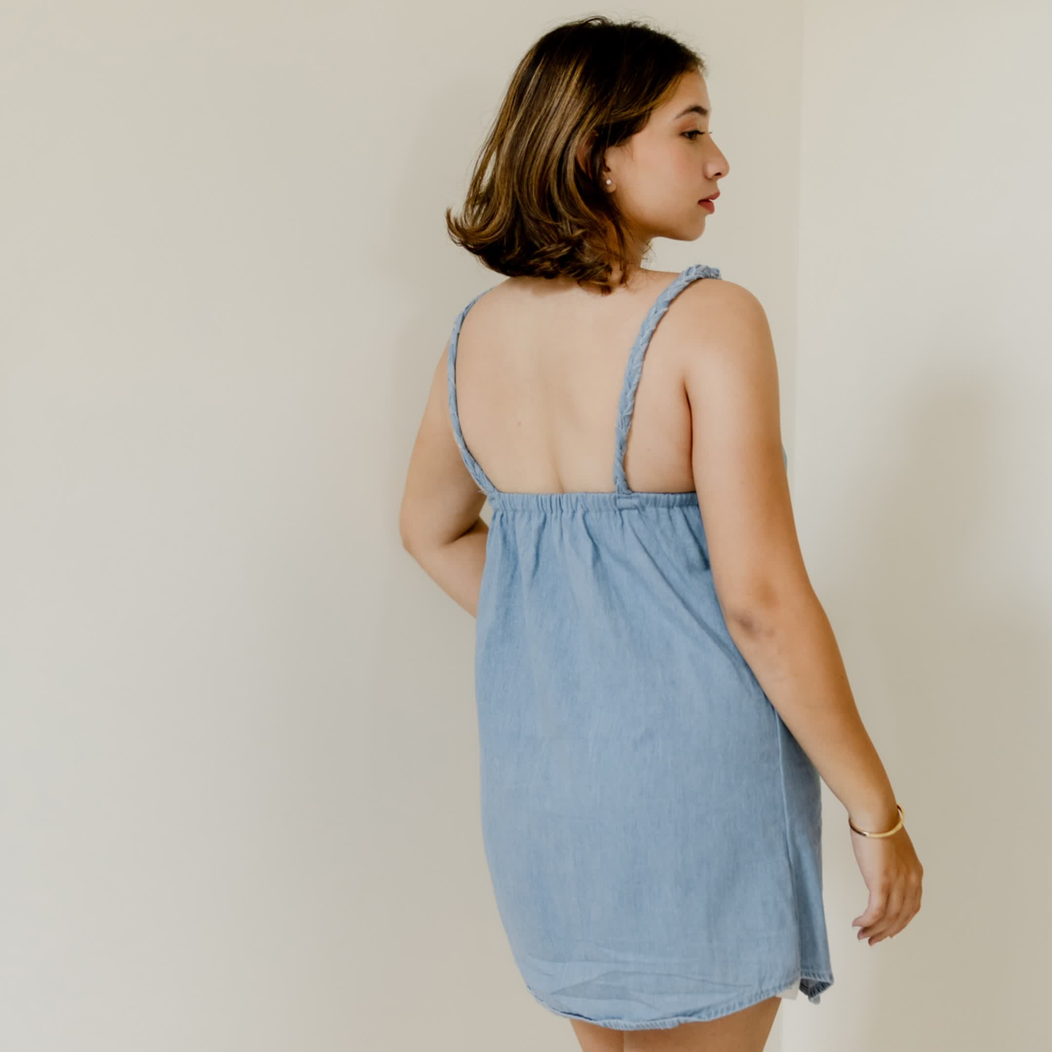 Light blue denim dress