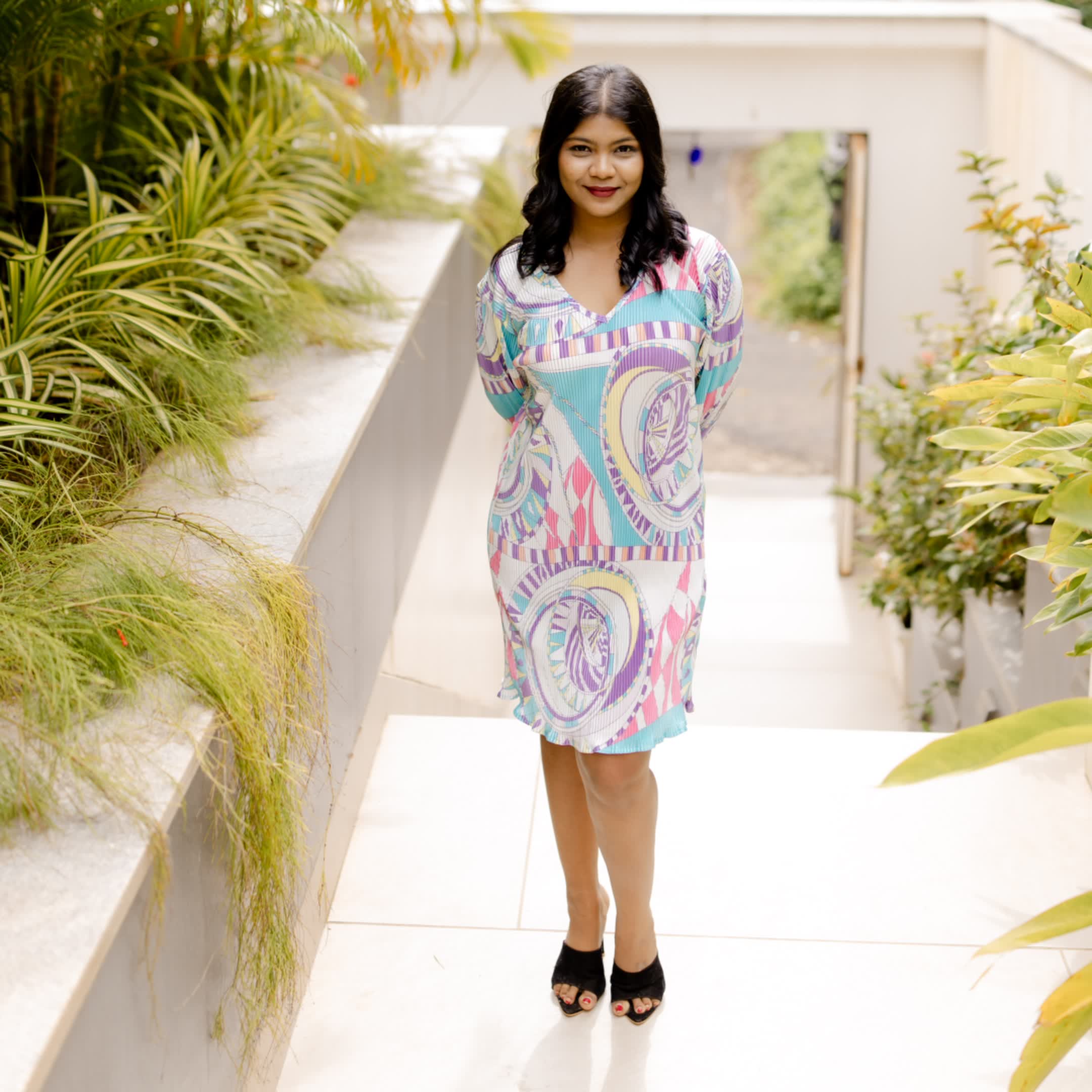 Printed crush dress