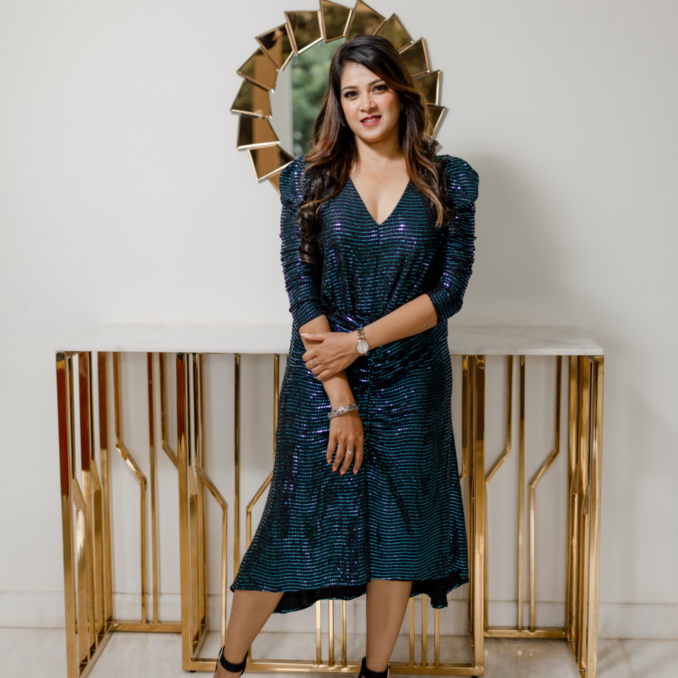 Shimmer Dress blue