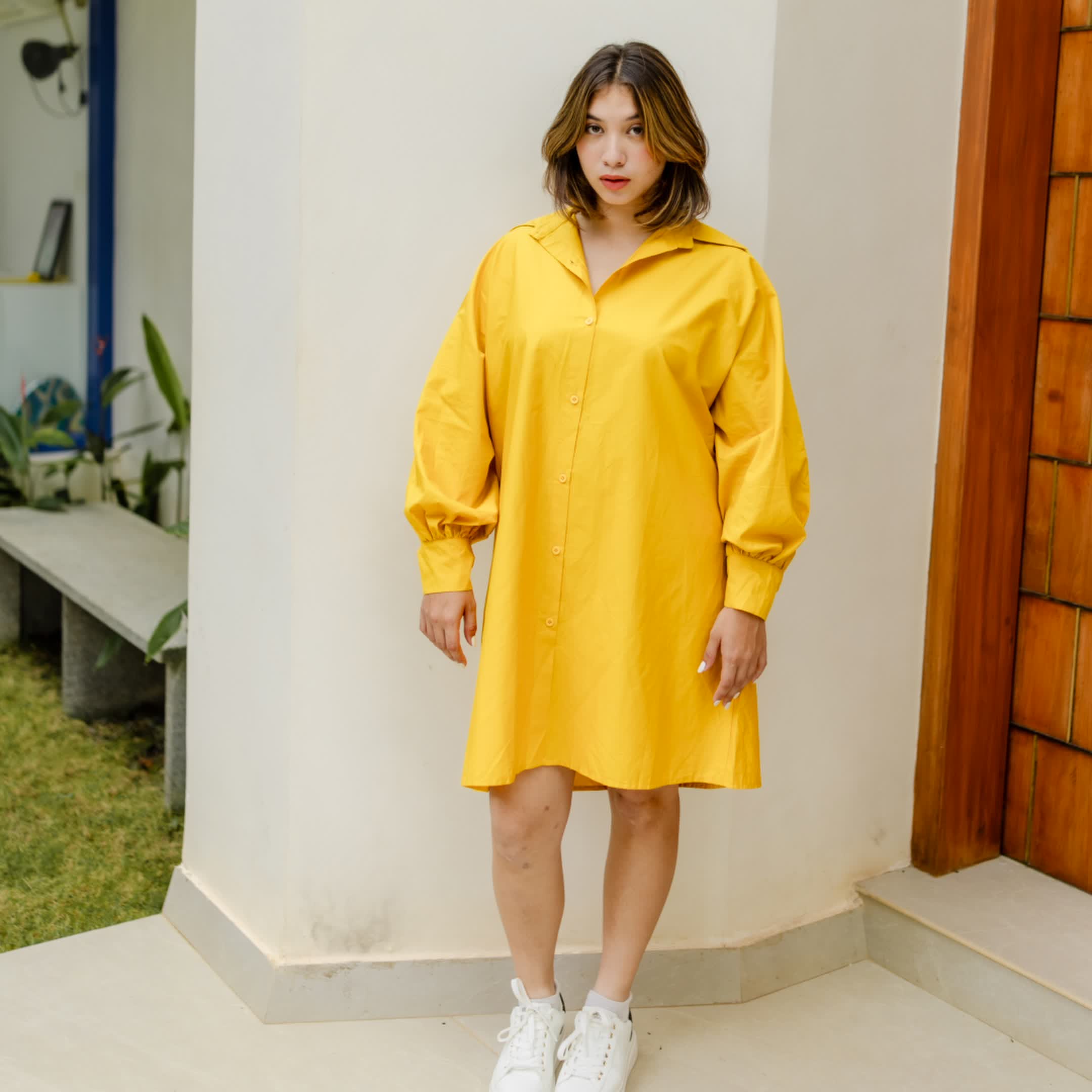 Amber Glow Cotton dress