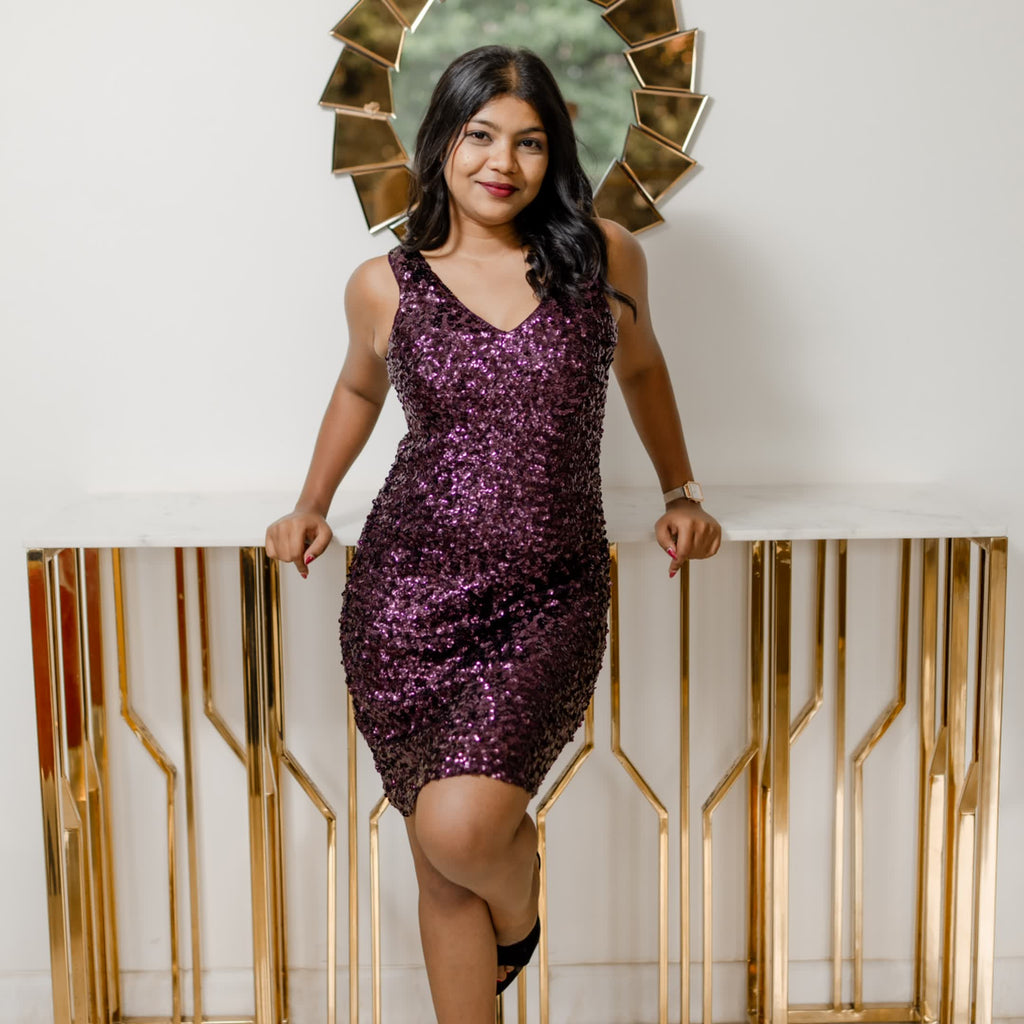 Purple sequence dress