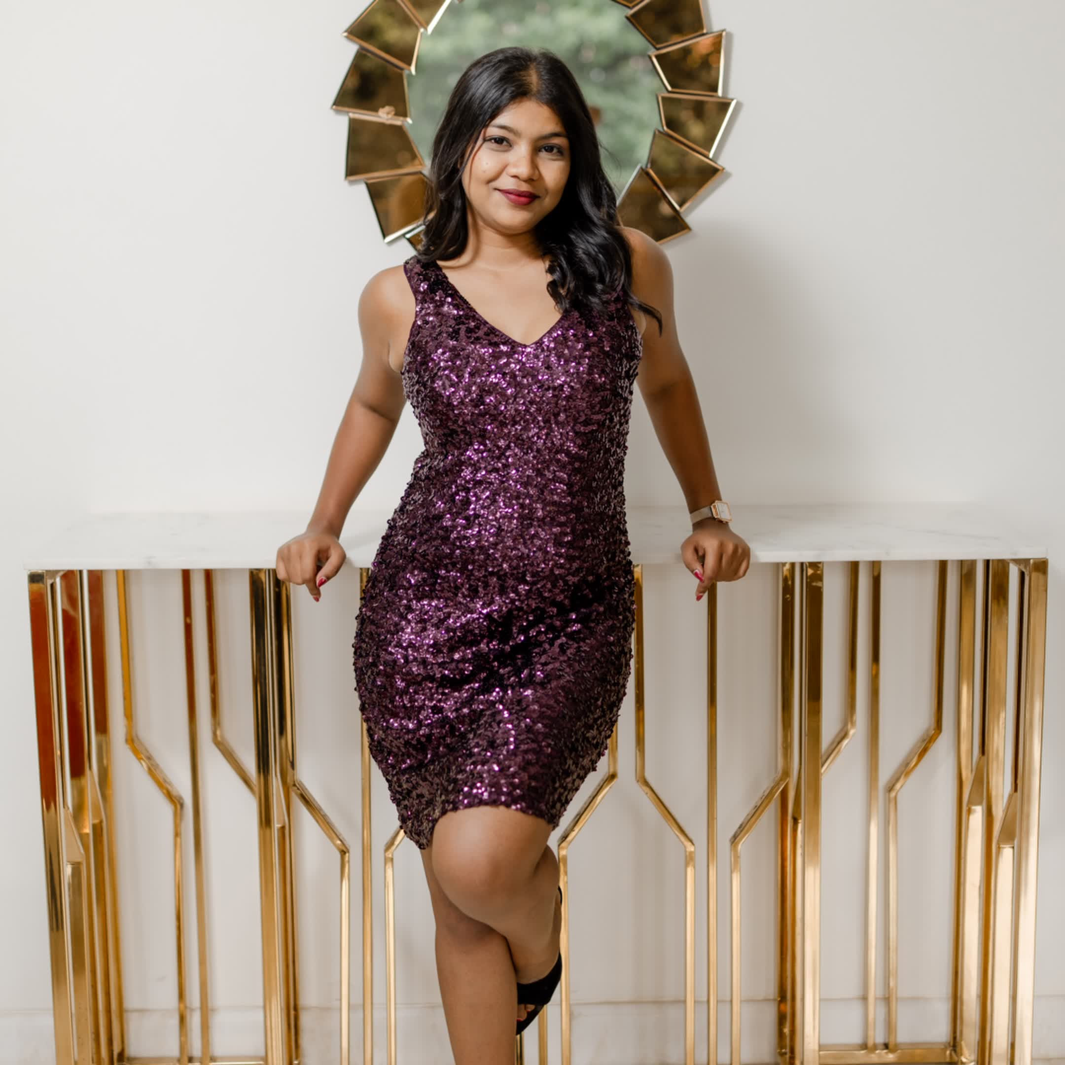 Purple sequence dress