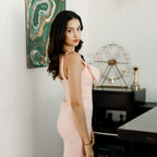 Formal peach party dress