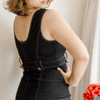Black denim dress