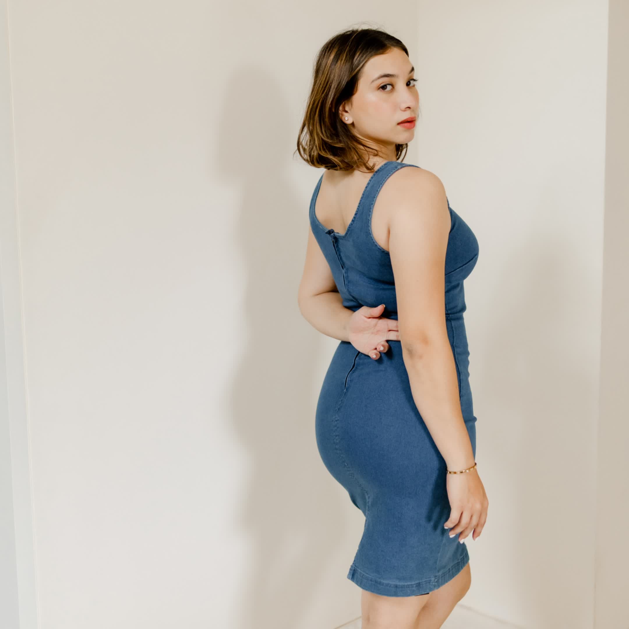 Dark blue denim dress