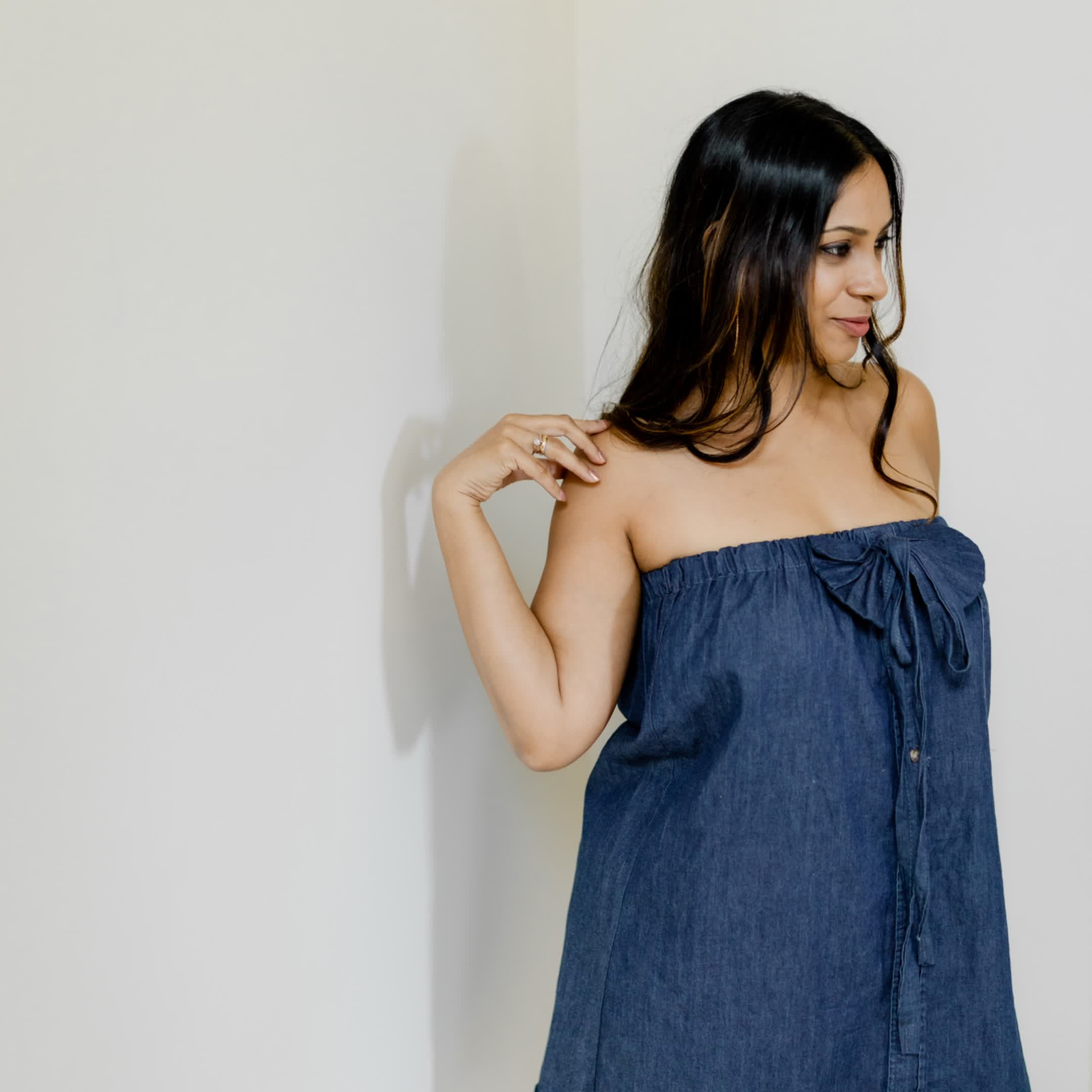 Denim tube dress