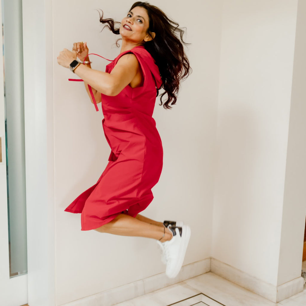 Red Sporty Cotton dress