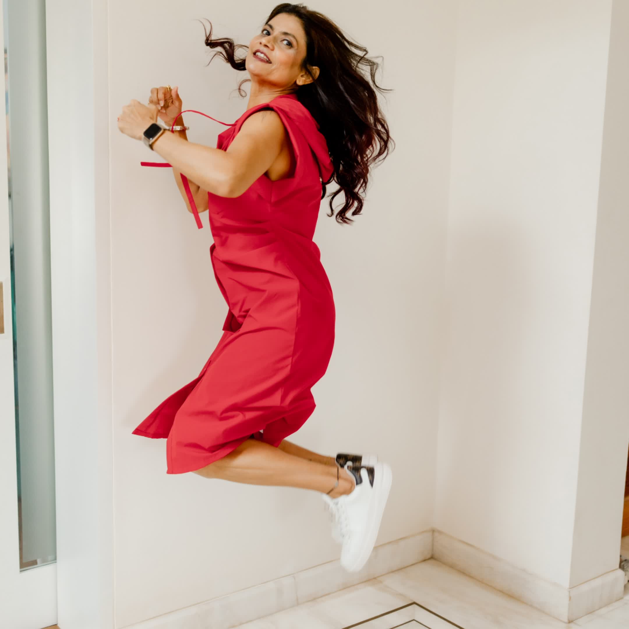 Red Sporty Cotton dress