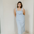 Powder blue Corduroy dungaree dress