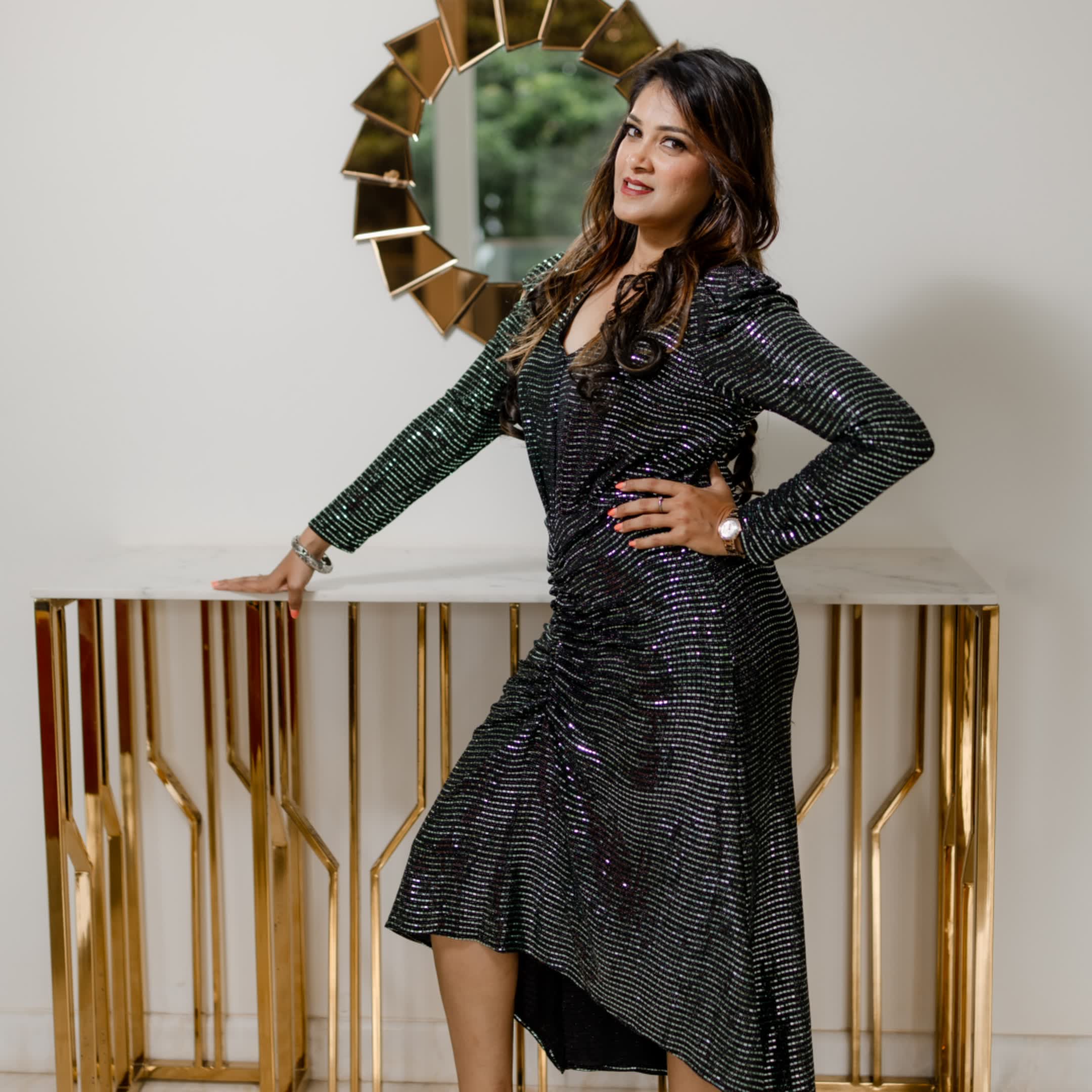 Shimmer Dress Sea Green