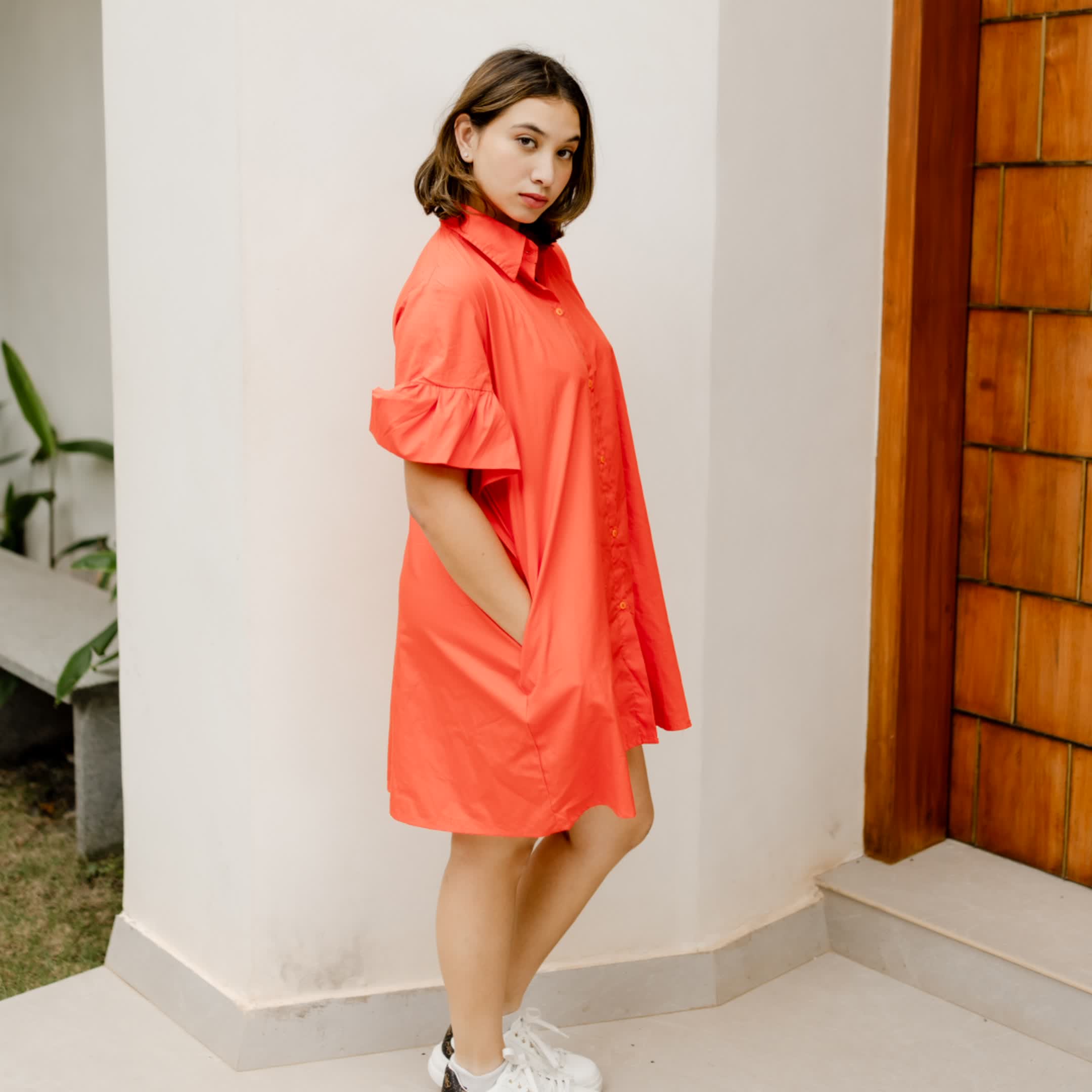 Velocity Red Cotton dress