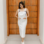 White corduroy dress