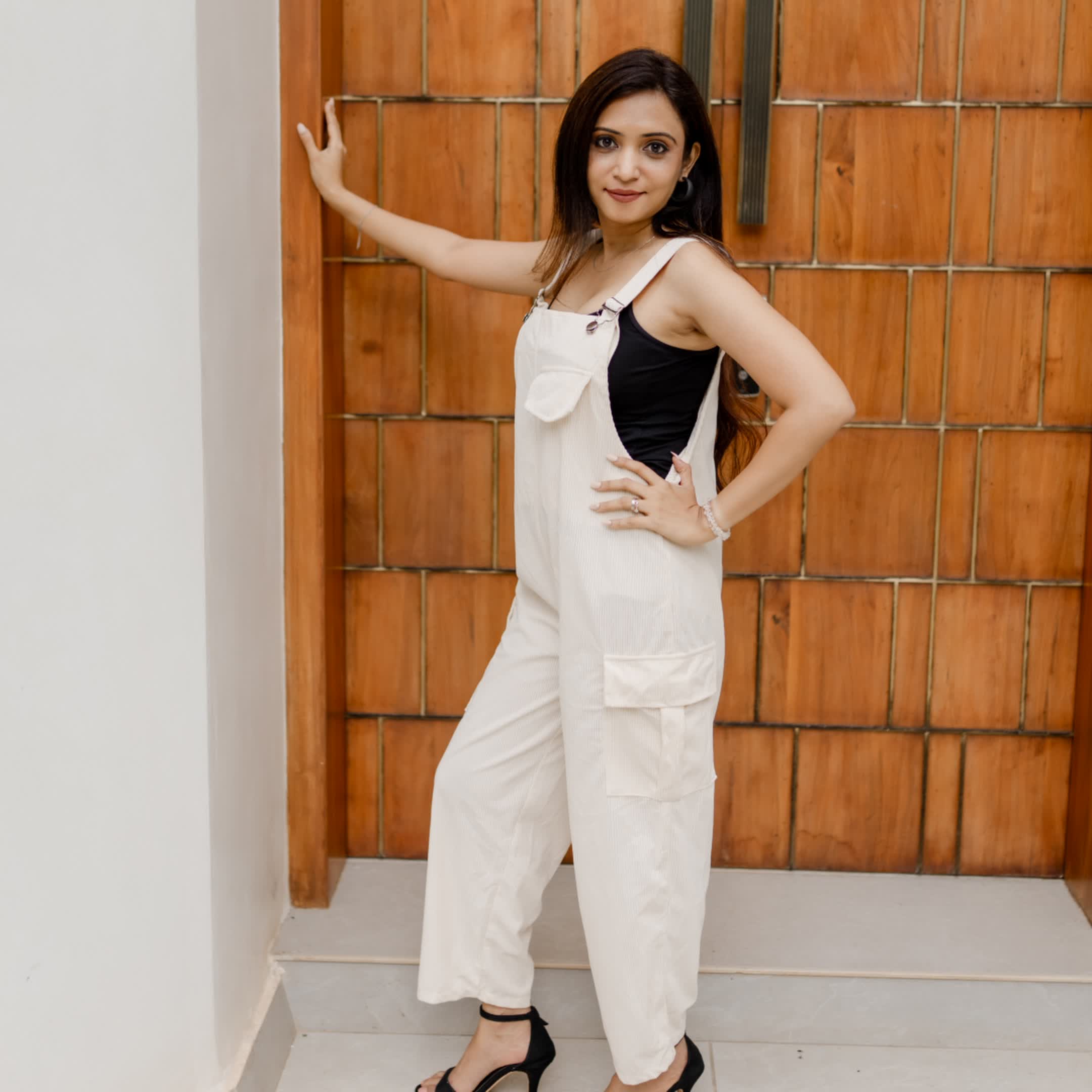 Off White Corduroy dungaree