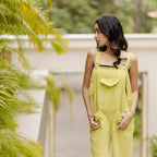 Lime green corduroy jumpsuit