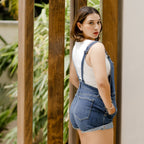 Denim short dungaree