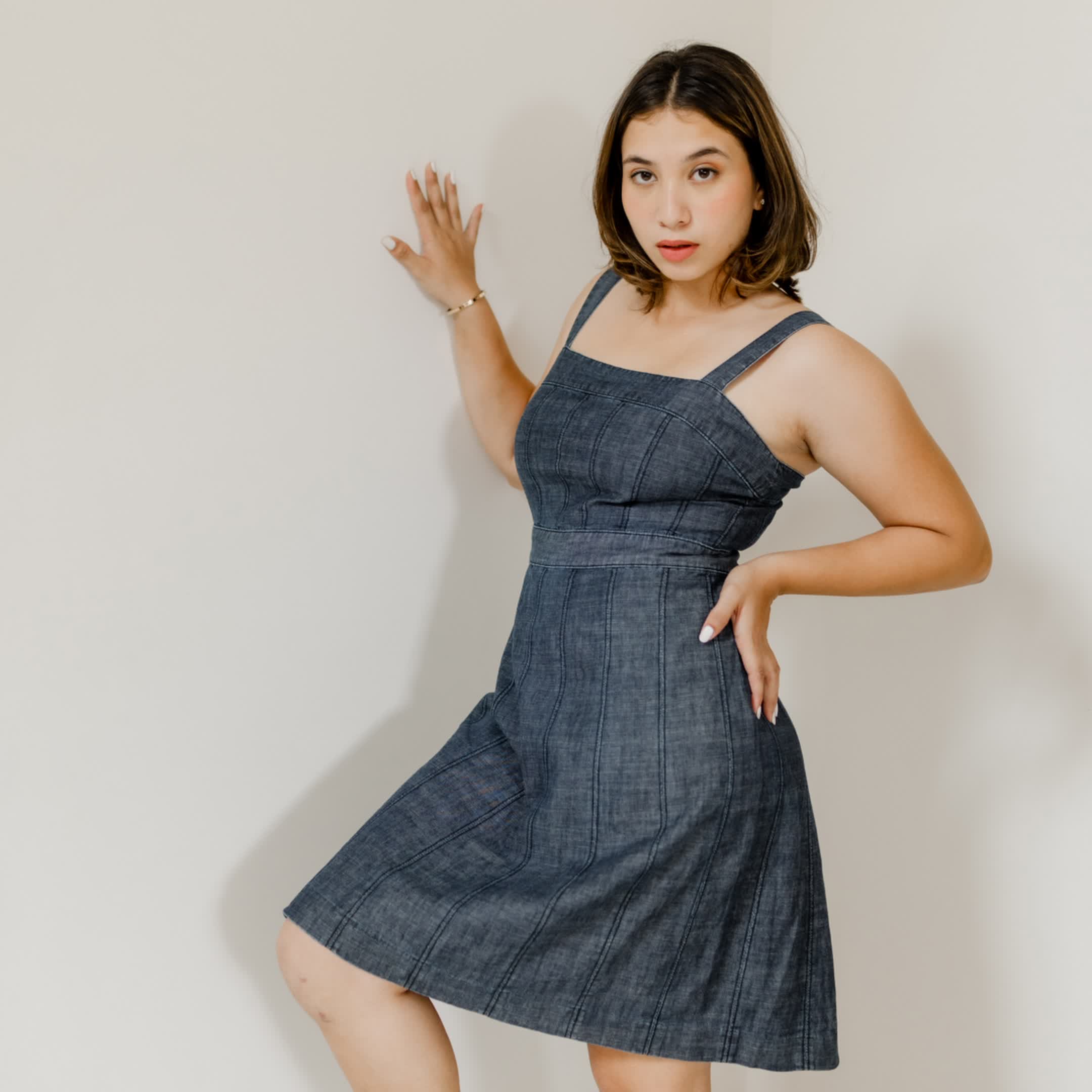 Spaghetti denim dress