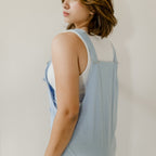 Powder blue Corduroy dungaree dress