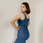 Dark blue denim dress