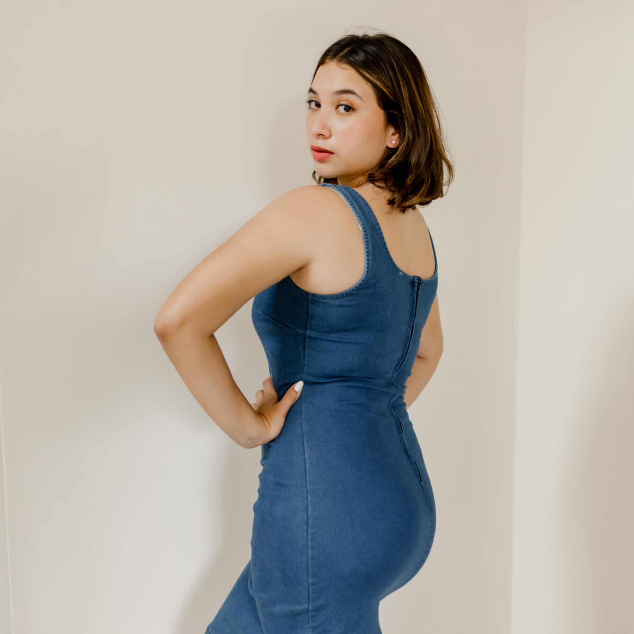 Dark blue denim dress